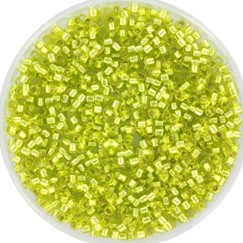 Perles MIYUKI Vert - Delicate 11/0 - N°147 - Chartreuse Silverlined - 5grs