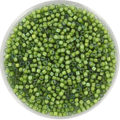 Perles MIYUKI Vert - Delicate 11/0 - N°1786 - Green White lined AB Light - 5grs