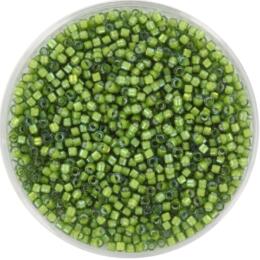 Perles MIYUKI Vert - Delicate 11/0 - N°1786 - Green White lined AB Light - 5grs
