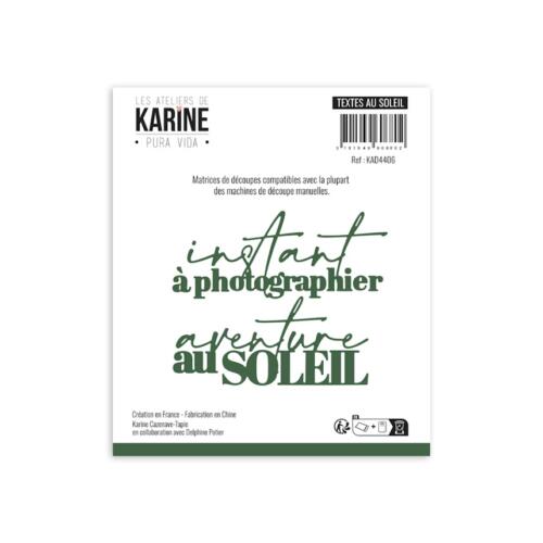 Dies Découpe Les Ateliers de Karine - Matrice de découpe TEXTES AU SOLEIL - Collection PURA VIDA
