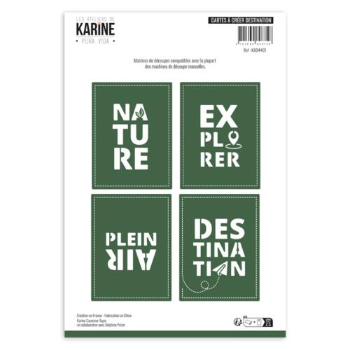 Dies Découpe Les Ateliers de Karine - Matrice de découpe CARTES A CREER DESTINATION - Collection PURA VIDA