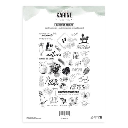 Tampons Clear A4 - PURA VIDA - DESTINATION BONHEUR - Les Ateliers de Karine