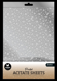 PAPIER ACETATE - Plastique Transparent Impression FLOCONS DE NEIGE - BLANC 