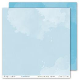 Les Papiers de Pandore - Papier Unis Bleu x5 - Collection COTE FLEURIE