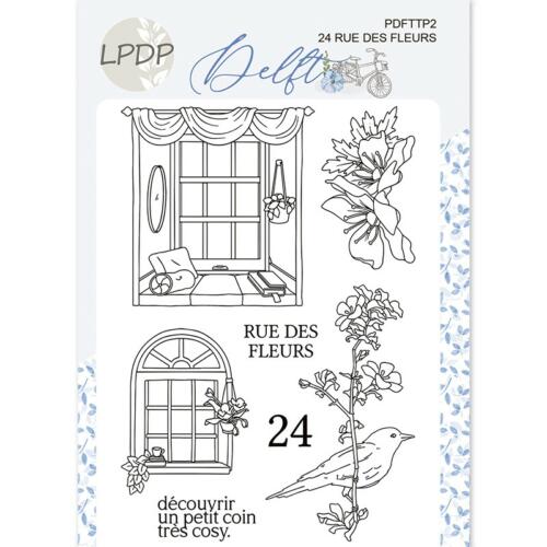 Tampon Clear - 24 RUE DES FLEURS - Collection DELFT - Les Papiers de Pandore
