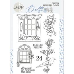 Tampon Clear - 24 RUE DES FLEURS - Collection DELFT - Les Papiers de Pandore