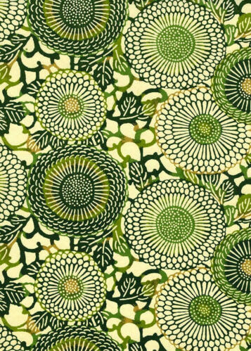 Papier Japonais CHIYOGAMI - Papier Motifs Géométriques Vert n°771