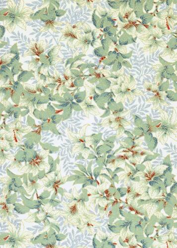 Papier Japonais CHIYOGAMI - Papier Fleurs de Noël fond Blanc n°506