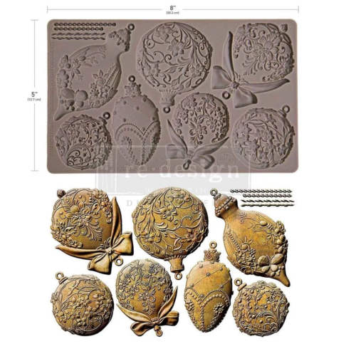 MOULE Silicone :  SHIMMERING HOLIDAY ORNAMENTS Prima marketing/Re design