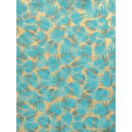 Papier Fantaisie 100% Coton - PALME D'OR Vert/Or
