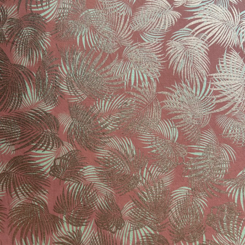 Papier Fantaisie 100% Coton - PALME D'OR Vert Sauge/Ocre et Or