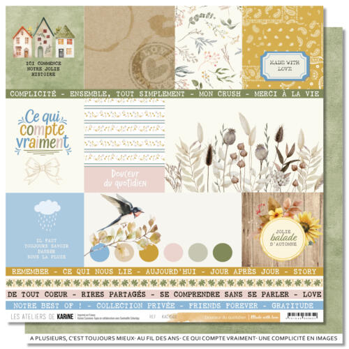 Les Ateliers de Karine - MADE WITH LOVE - Papier n°1 DOUCEUR DU QUOTIDIEN