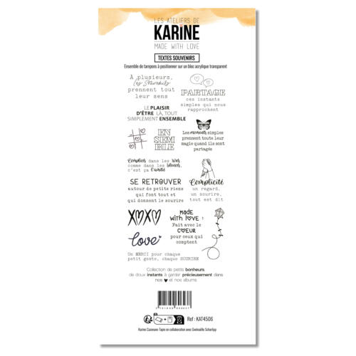 Tampons Clear - MADE WITH LOVE - TEXTES SOUVENIRS  - Les Ateliers de Karine