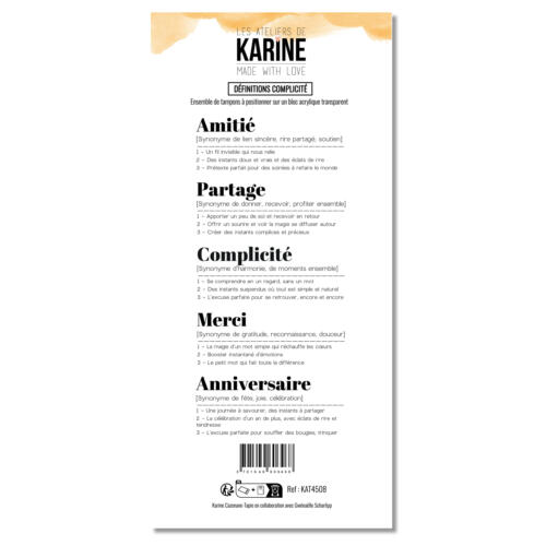 Tampons Clear - MADE WITH LOVE - DEFINITIONS COMPLICITE  - Les Ateliers de Karine