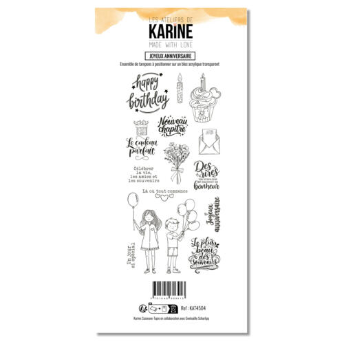Tampons Clear - MADE WITH LOVE - JOYEUX ANNIVERSAIRE  - Les Ateliers de Karine