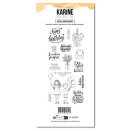 Tampons Clear - MADE WITH LOVE - JOYEUX ANNIVERSAIRE  - Les Ateliers de Karine