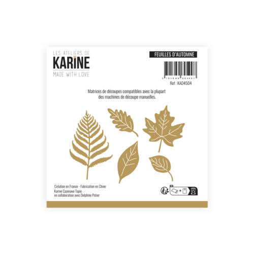 Dies Découpe Les Ateliers de Karine - Matrice de découpe FEUILLES D'AUTOMNE - Collection MADE WITH LOVE