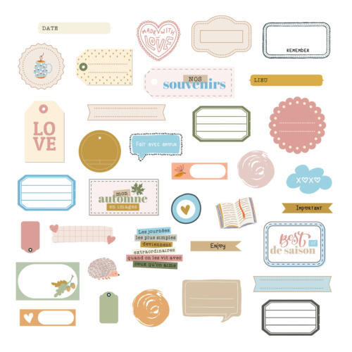 Les Ateliers de Karine - MADE WITH LOVE -  Die Cuts Découpes Papier