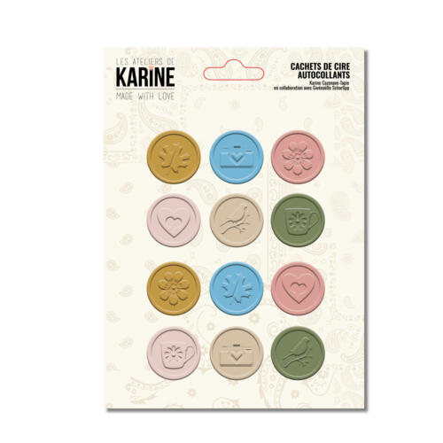 Les Ateliers de Karine - MADE WITH LOVE - Cachets de Cire Autocollants