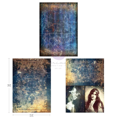 Finnabair - Papier Découpage Fiber A3 - NIGHTDREAMING (3 feuilles)