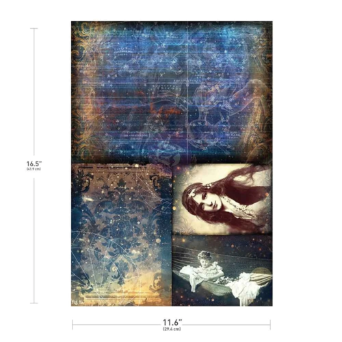 Finnabair - Papier Découpage Fiber A3 - NIGHTDREAMING (1 feuille)
