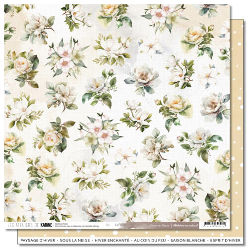Les Ateliers de Karine - HISTOIRES AU NATUREL - Papier n°4 L'HIVER EN FLEURS