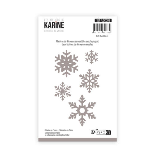 Dies Découpe Les Ateliers de Karine - Matrice de découpe SET FLOCONS - Collection HISTOIRES AU NATUREL