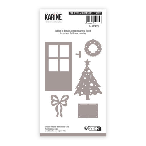 Dies Découpe Les Ateliers de Karine - Matrice de découpe SET DECORATIONS PORTE/FENETRE - Collection HISTOIRES AU NATUREL