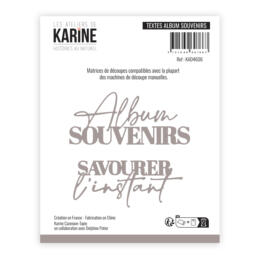 Dies Découpe Les Ateliers de Karine - Matrice de découpe TEXTES ALBUM SOUVENIRS - Collection HISTOIRES AU NATUREL