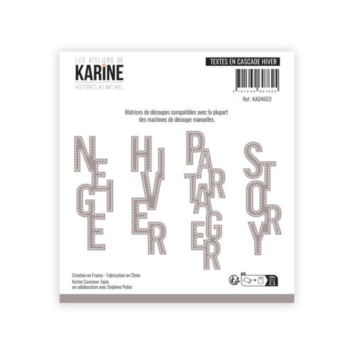 Dies Découpe Les Ateliers de Karine - Matrice de découpe TEXTES EN CASCADE HIVER - Collection HISTOIRES AU NATUREL