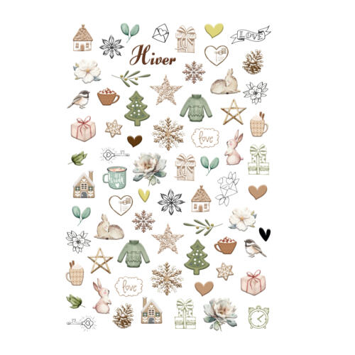Les Ateliers de Karine - HISTOIRES AU NATUREL-  Stickers Motifs PUFFY