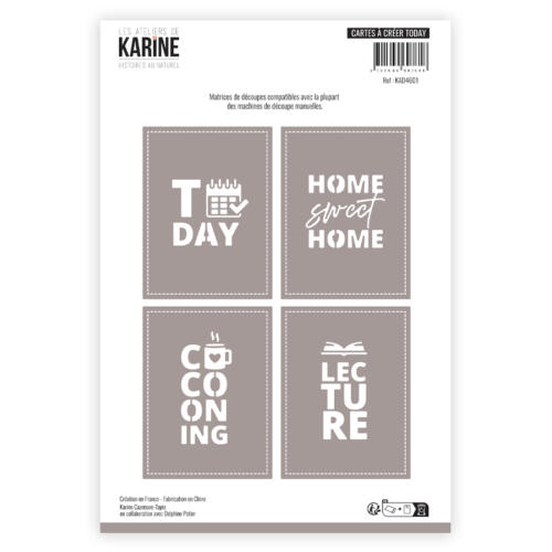 Dies Découpe Les Ateliers de Karine - Matrice de découpe CARTES A CREER TODAY - Collection HISTOIRES AU NATUREL 