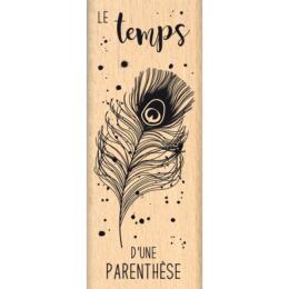DESTOCKAGE - Tampon Bois Florilèges Design - Envolée Poétique - Plume de Paon