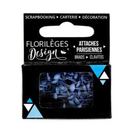 Attaches Parisiennes - Mini Brads BLEU ACIER (x60) Florilèges Design