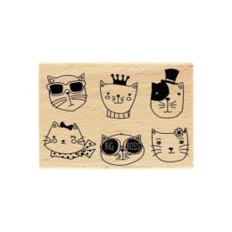 DESTOCKAGE - Tampon Bois Florilèges Design -Des Chats 