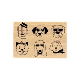 DESTOCKAGE  - Tampon Bois Florilèges Design - Des Chiens