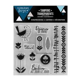 Tampon Clear Florilèges Design - Capsule Retro Flowers Mai 2017 - Esprit Scandinave