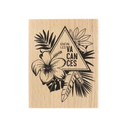 DESTOCKAGE - Tampon Bois Florilèges Design - Enfin les Vacances