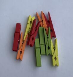 Pinces à Linge en bois 4.5cm - COULEUR Printemps (x10) 