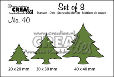 Dies Crealies -  Sapins Noël  SET DE 3