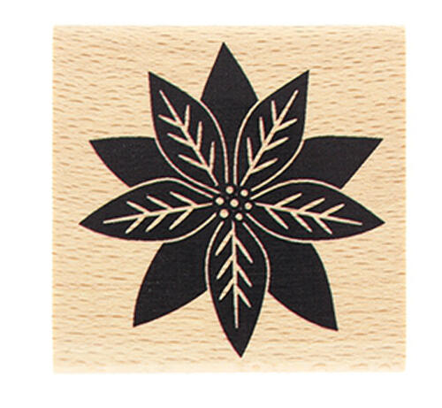 Tampon Bois Florilèges Design - Collection Noël - Poinsettia