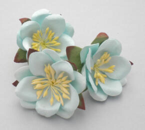 Fleurs en Papier - FLEURS DE CERISIER du Japon Turquoise (x3)