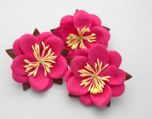 Fleurs en Papier - FLEURS DE CERISIER du Japon Fuchsia (x3)