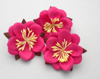 Fleurs en Papier - FLEURS DE CERISIER du Japon Fuchsia (x3)