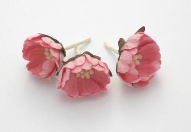 Fleurs en Papier - BOUTON de ROSE Vieux Rose (x3)