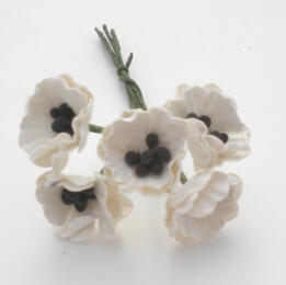 Fleurs en Papier - MINI POPPIES Blanche (x5)