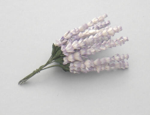 Fleurs en Papier - BRIN LAVANDE Parme/Blanc (x10)