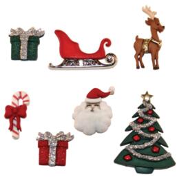 Boutons Fantaisies - Assortiment NOEL Christmas Eve (x5)