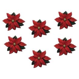 Boutons Fantaisies - Assortiment NOEL POINSETTIA (x5)