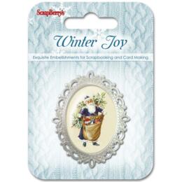 ScrapBerry's - Cabochon Shabby en Métal WINTER JOY